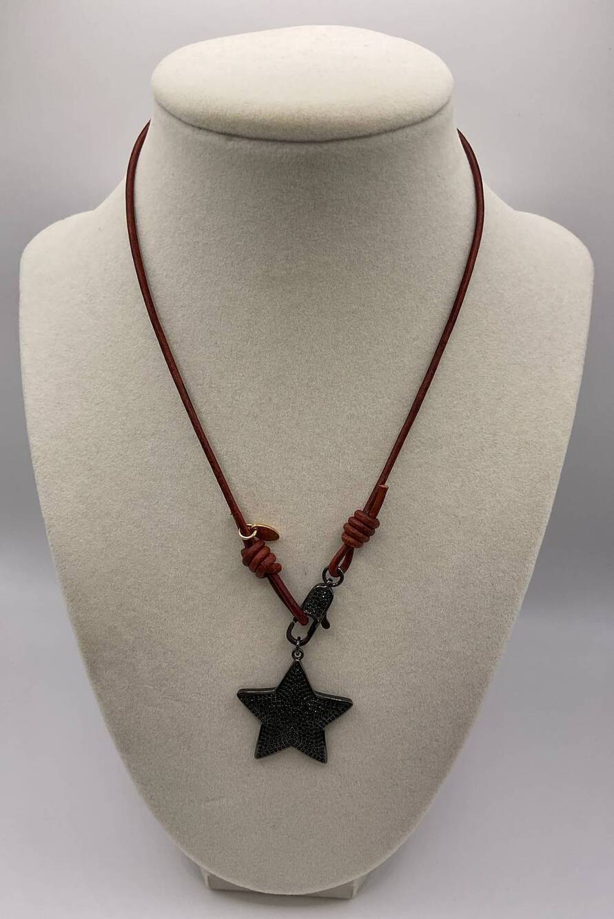 NEW AGUASANTA women's twig necklace with star in brown